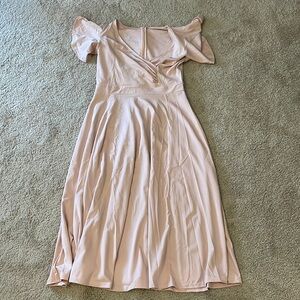 5 for $5 nwot pink/beige dress with zipper. Size large